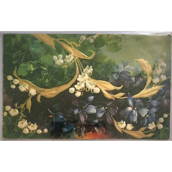 Lot Of Four Vintage Antique Embossed Postcards Flowers - Picture 2 of 9